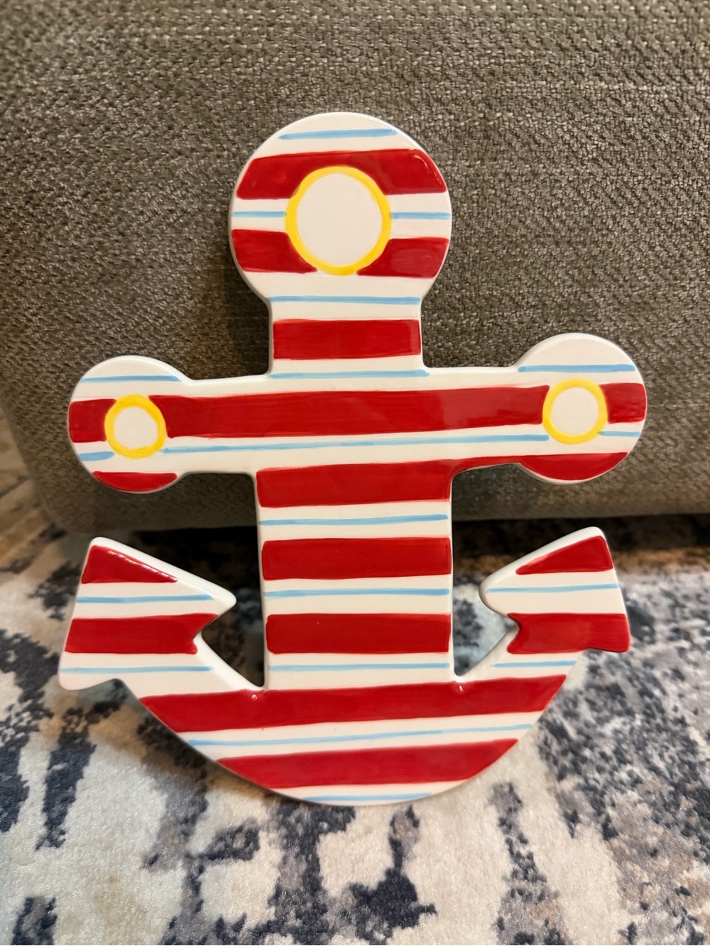 Coton Colors Red, White & Blue Striped Anchor large happy everything